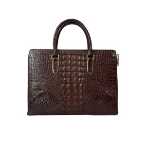 Túi Xách Công Sở Da Cá Sấu Nâu